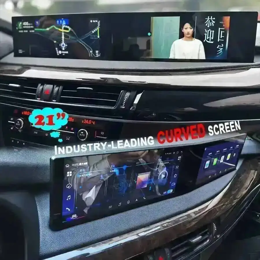 21inch Dual Screen CarPlay For BMW E60 E61 E63 E64 2003-2010 CCC CIC Android 15 Navi Multimedia Video Player Stereo Wifi 4G view 3