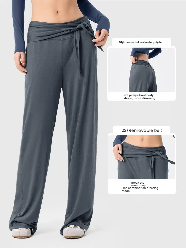 Autumn Women's Loose Wide Leg Pants Slim-fit Straight-leg Trousers Breathable Draping Loose Casual Yoga pants for woman clothing