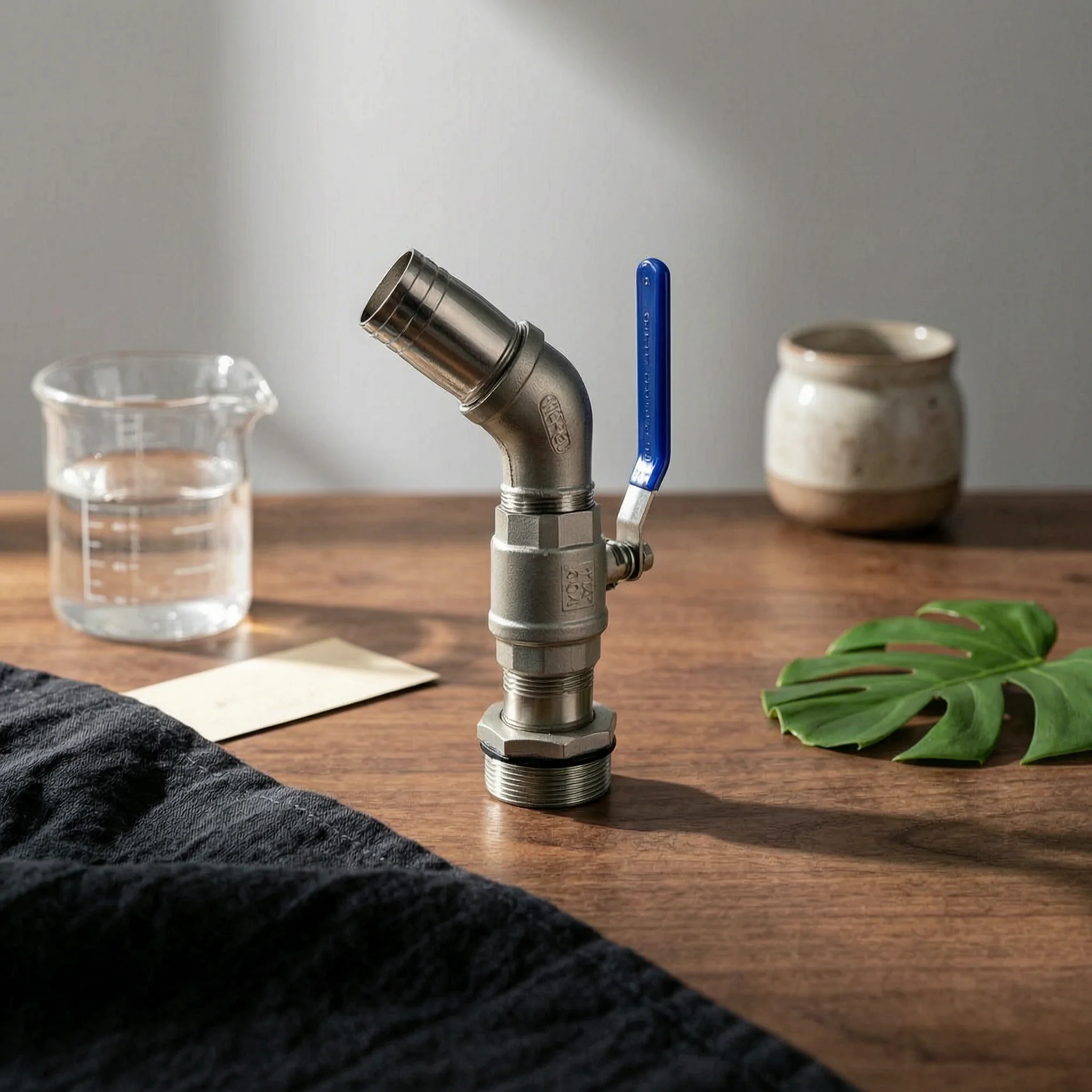 Stainless Steel Dispensing Valve Threaded Drum Valve with Lever Handle Barrel Tap Rust-Proof Faucet with Handle Manual