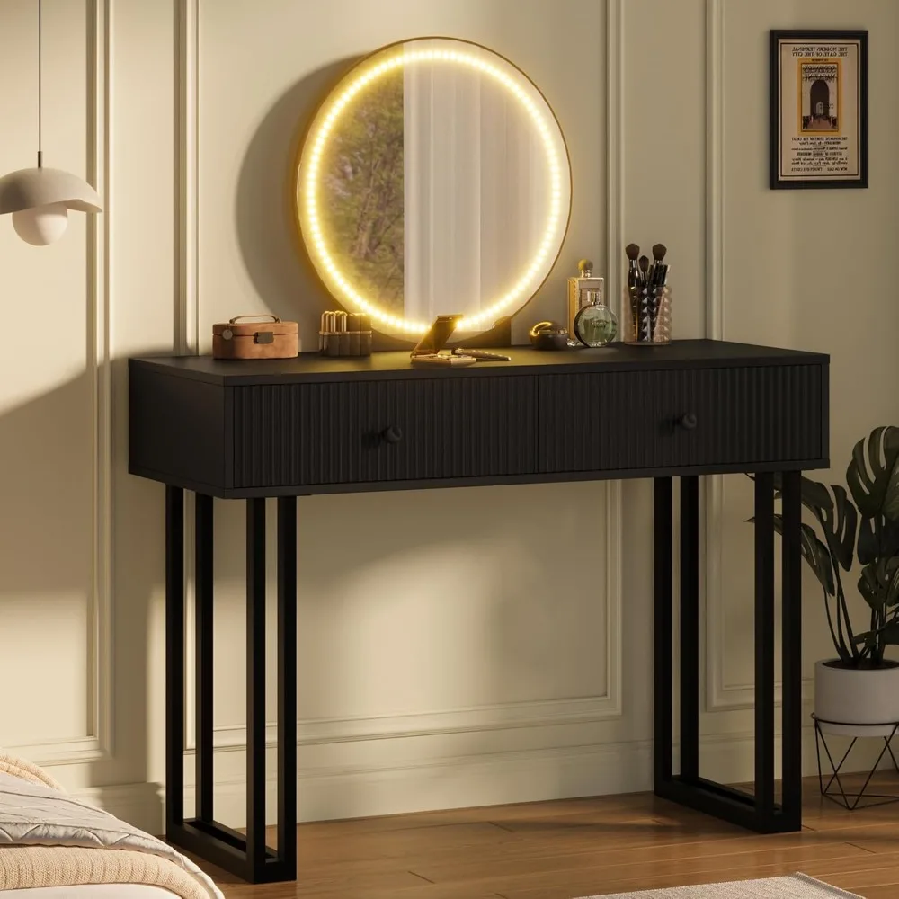 

Equipped with Mirror and Light, 49.2-inch High Vanity with 3 Lights and Adjustable Brightness, Bedroom Vanity
