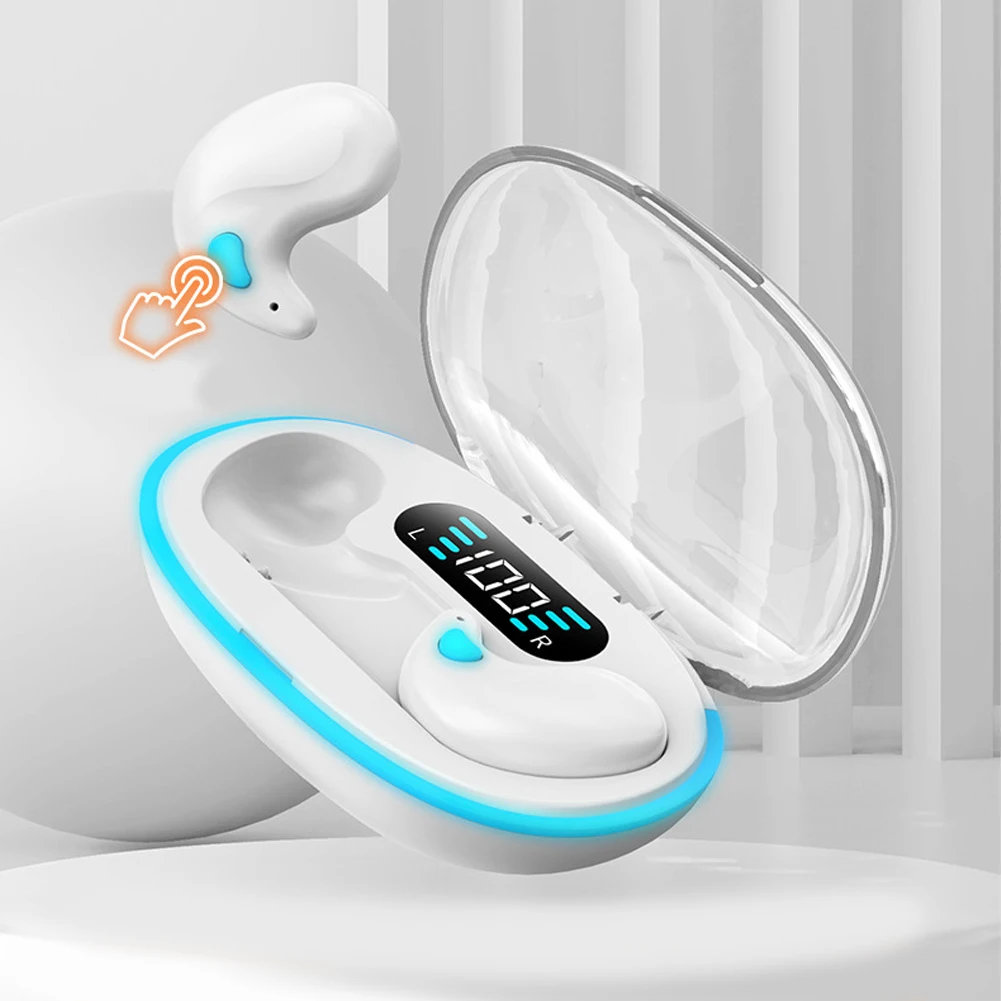 BT 5.3 Wireless Earbuds Noise Cancelling Invisible Sleep Earphones Touch Control Sense-Free Micro Sleep Earbuds for Better Sleep