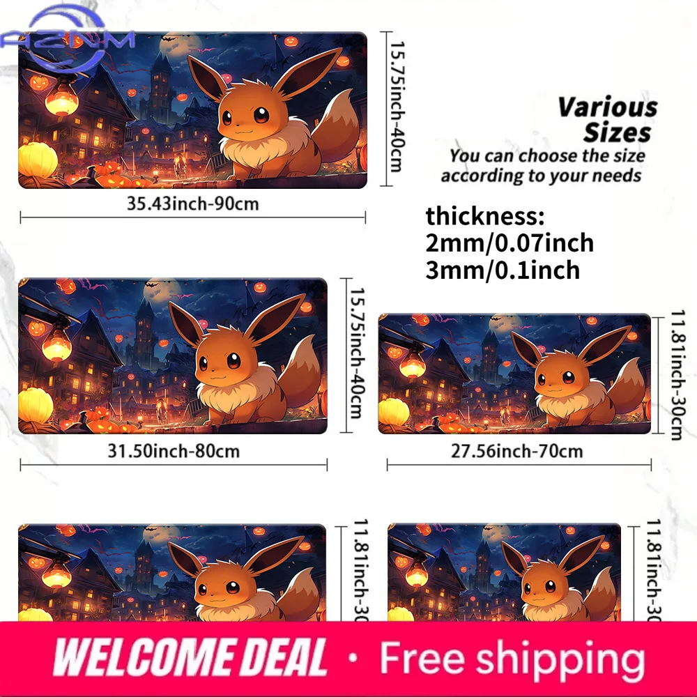 

Halloween Eevee Night Town Gaming Mouse Pad Non-Slip Desk Mat