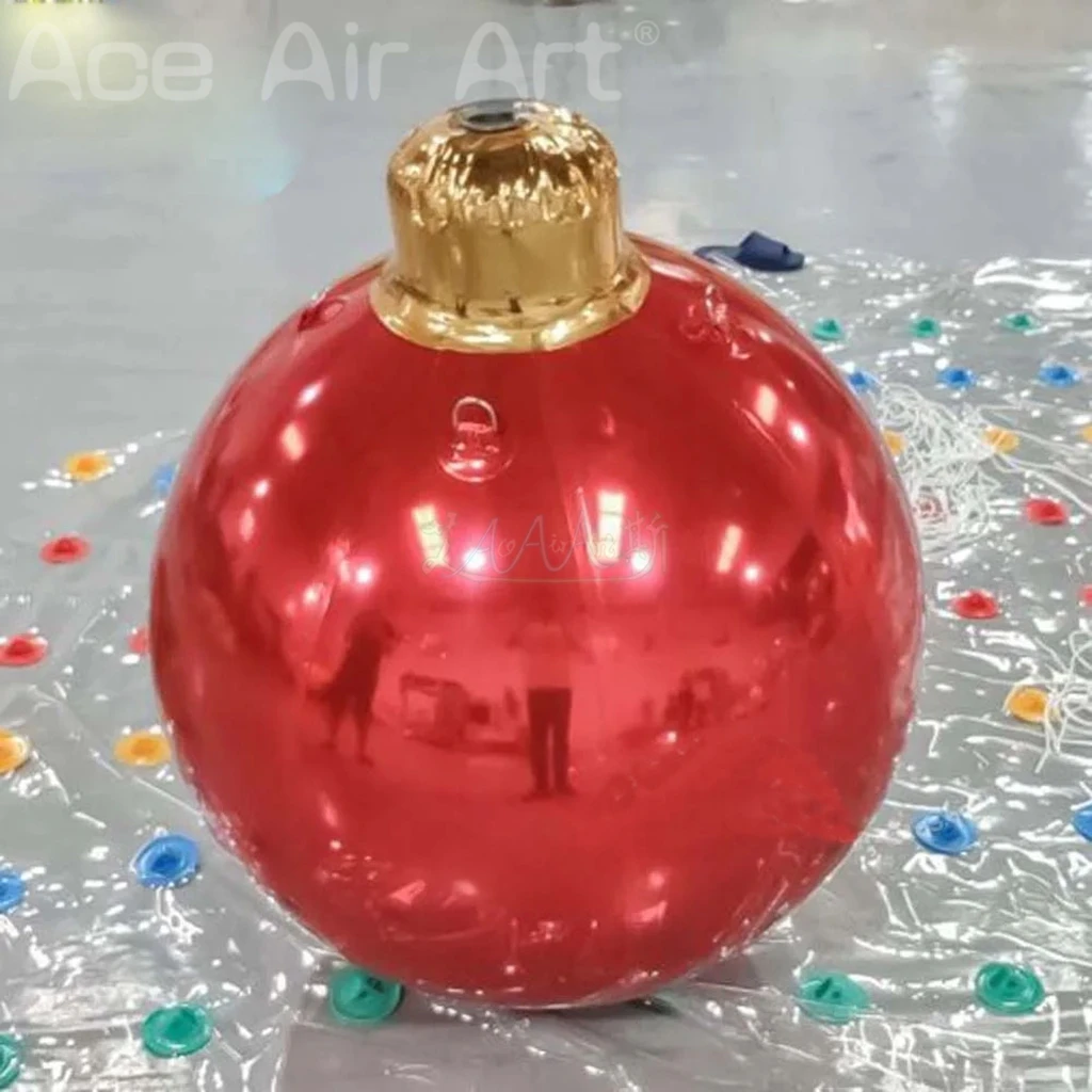 Bola de espelho inflável de natal gigante pendurado ornamentos de natal infláveis bola esferas gigantes para decoração de festa