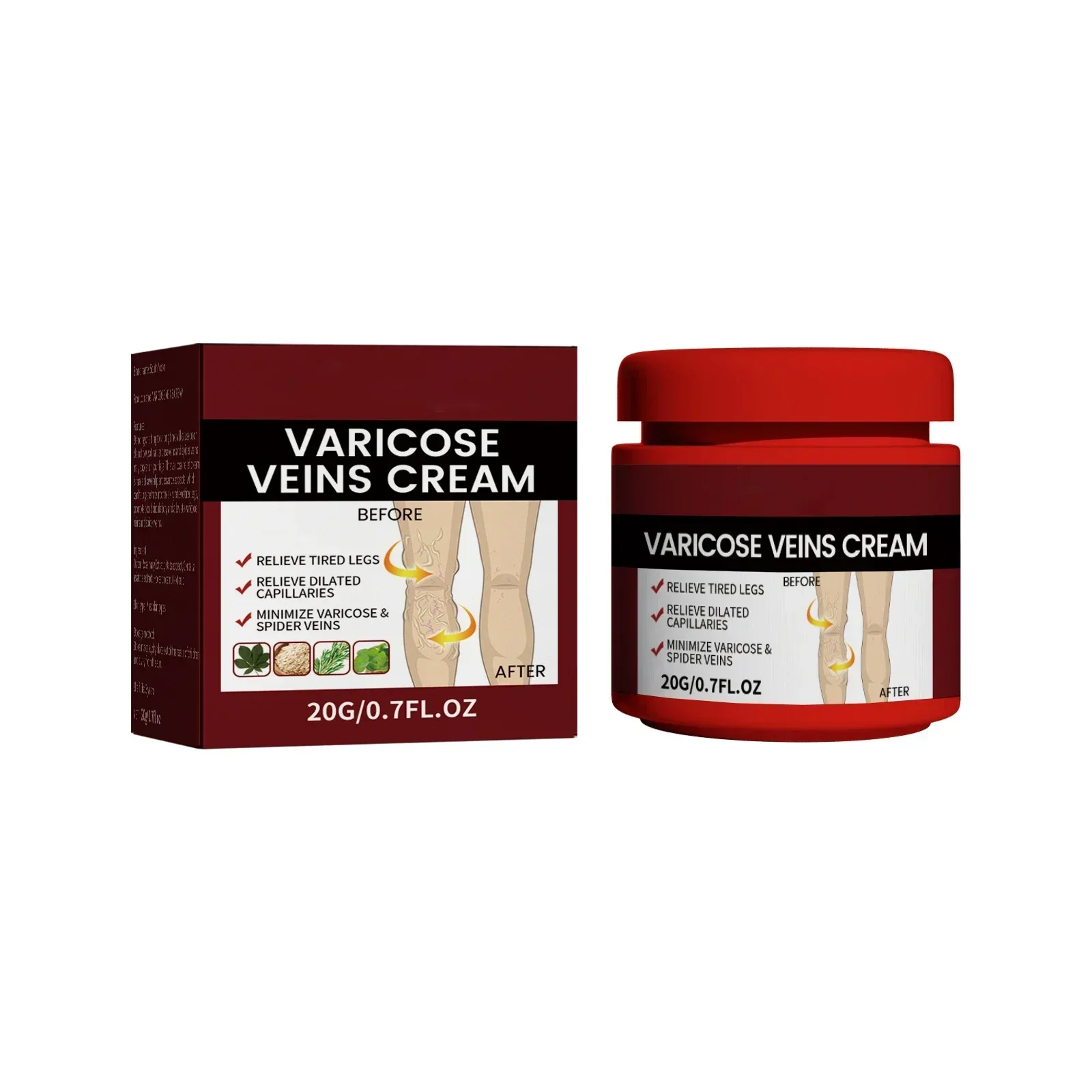 Pomada para venas varicosas, crema efectiva para aliviar la Vasculitis, flebitis, tratamiento del dolor de araña, cuidado de los pies