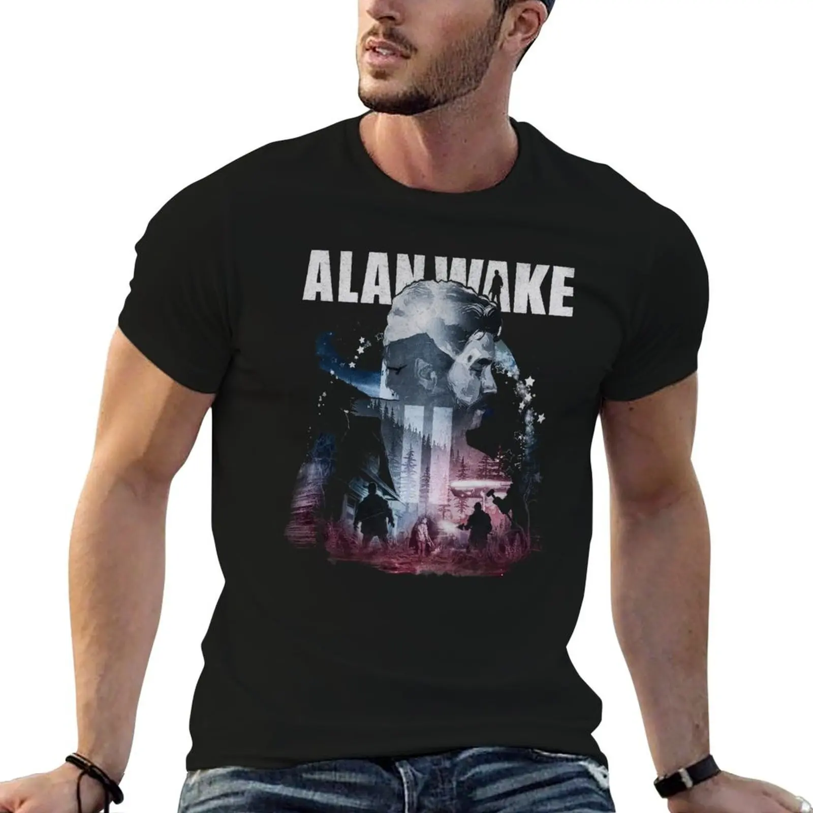 Alan Wake Horror Game T-Shirt essential t shirt valentines clothes t shirt men 100℅ cotton