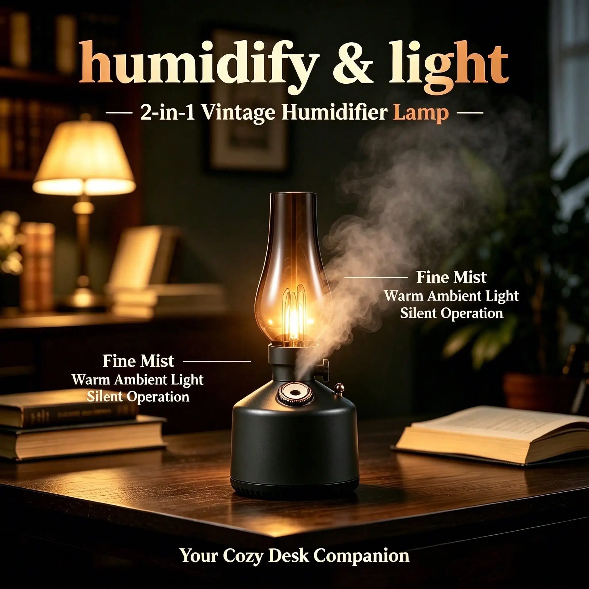 Retro-Style USB Charging Aromatherapy Humidifier, Quiet And Noise-Free; Made Of Thick And Durable Plastic, It Is Small And Doesn't Take Up Much Space, Can Be Placed On The Bedroom Or Office Desk, And Is Also A Great Gift For Festivals.