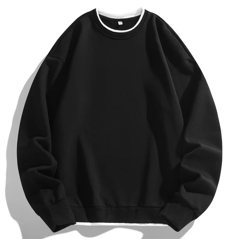 Sudadera básica con capucha para hombre, Jersey informal holgado de manga larga con cuello redondo, estilo Harajuku, ropa de calle de Color sólido, 2023