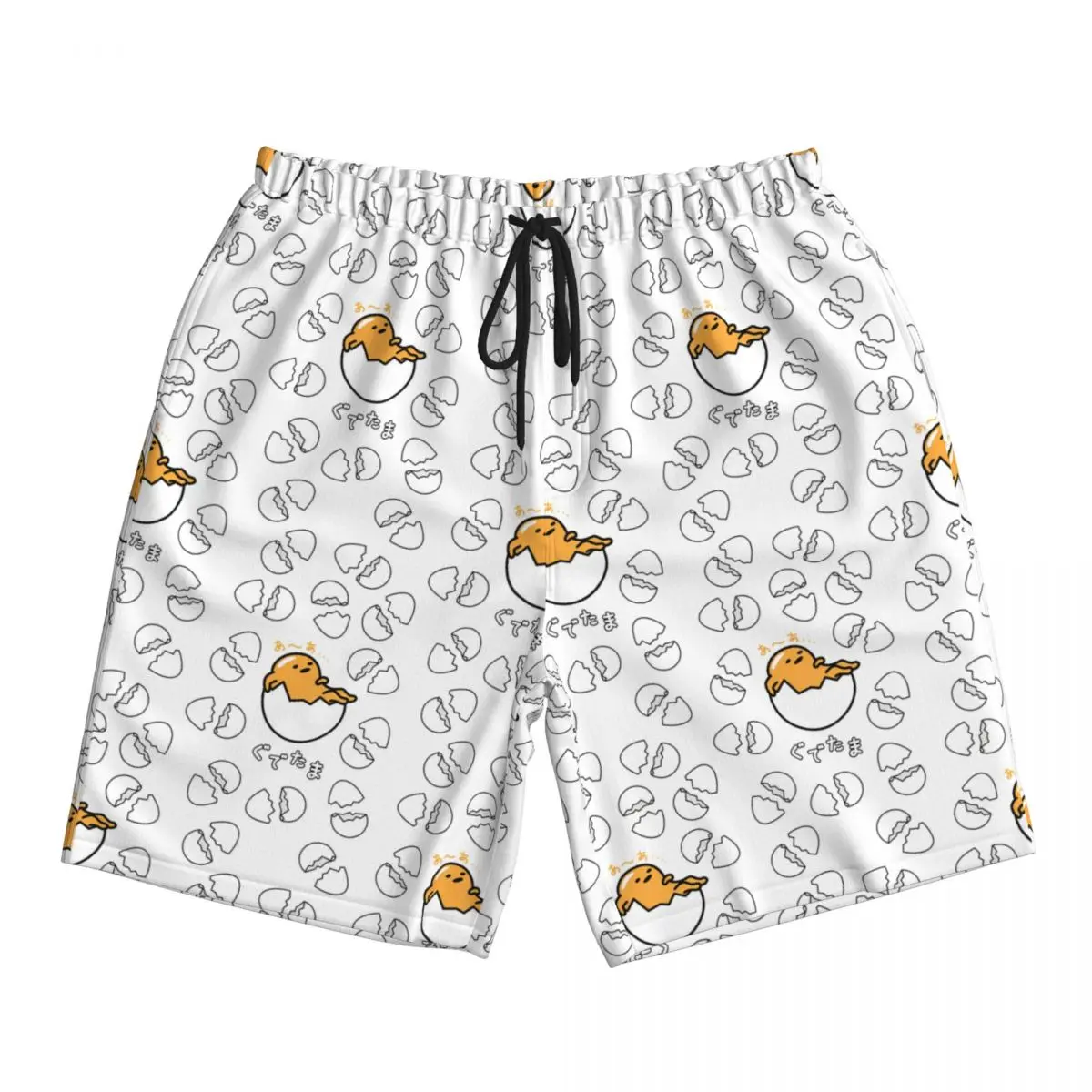 

Мультфильм Gudetama The Lazy Egg Vacation Спортивная одежда на шнурке Женские плавки Пляжные шорты с принтом Гавайские летние мужские шорты