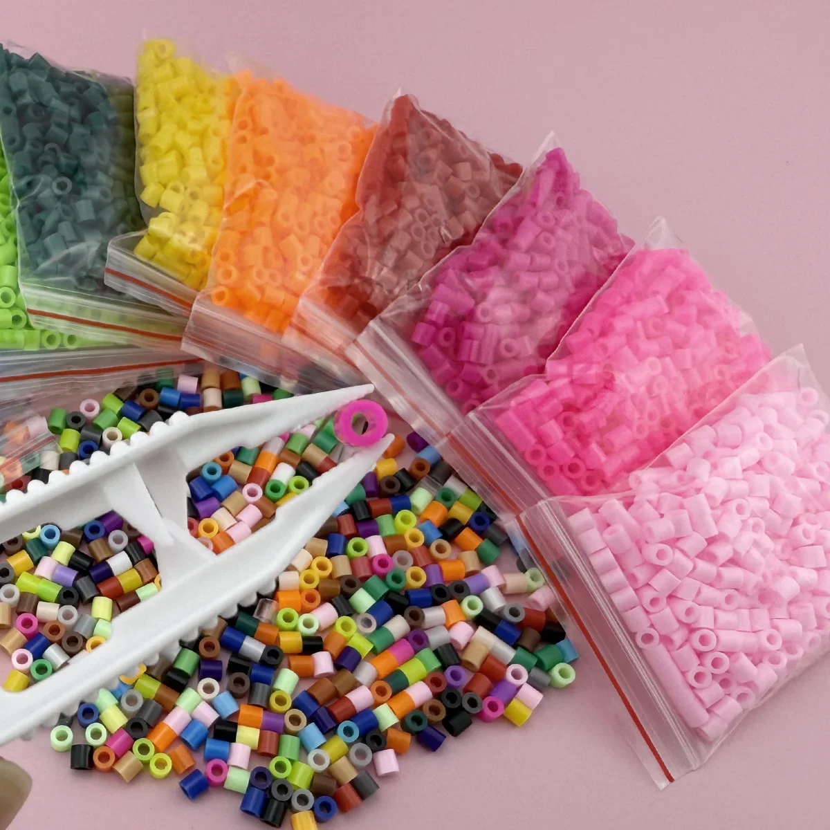 2000PCs 5MM Hama Beads Pixel Puzzle Mixed Color Hama Beads Diy Gift Handmade Children's Toys Gift Supplementary OPP Bag