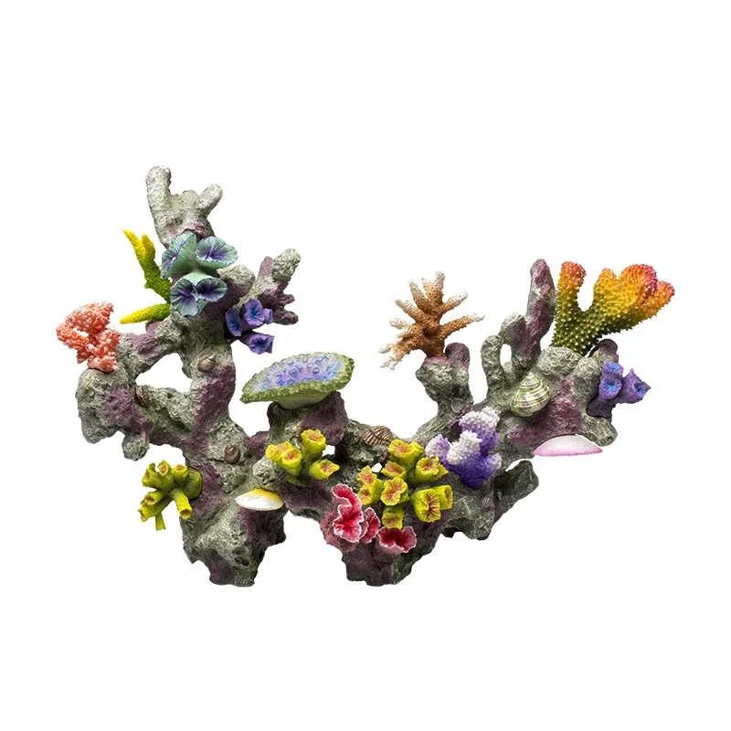 

Betta Fishbowl Ornaments Large Coral Reef Stone Island Pet Artificial Aquarium Terrarium Resin Hideout Aquario Plant Accesories