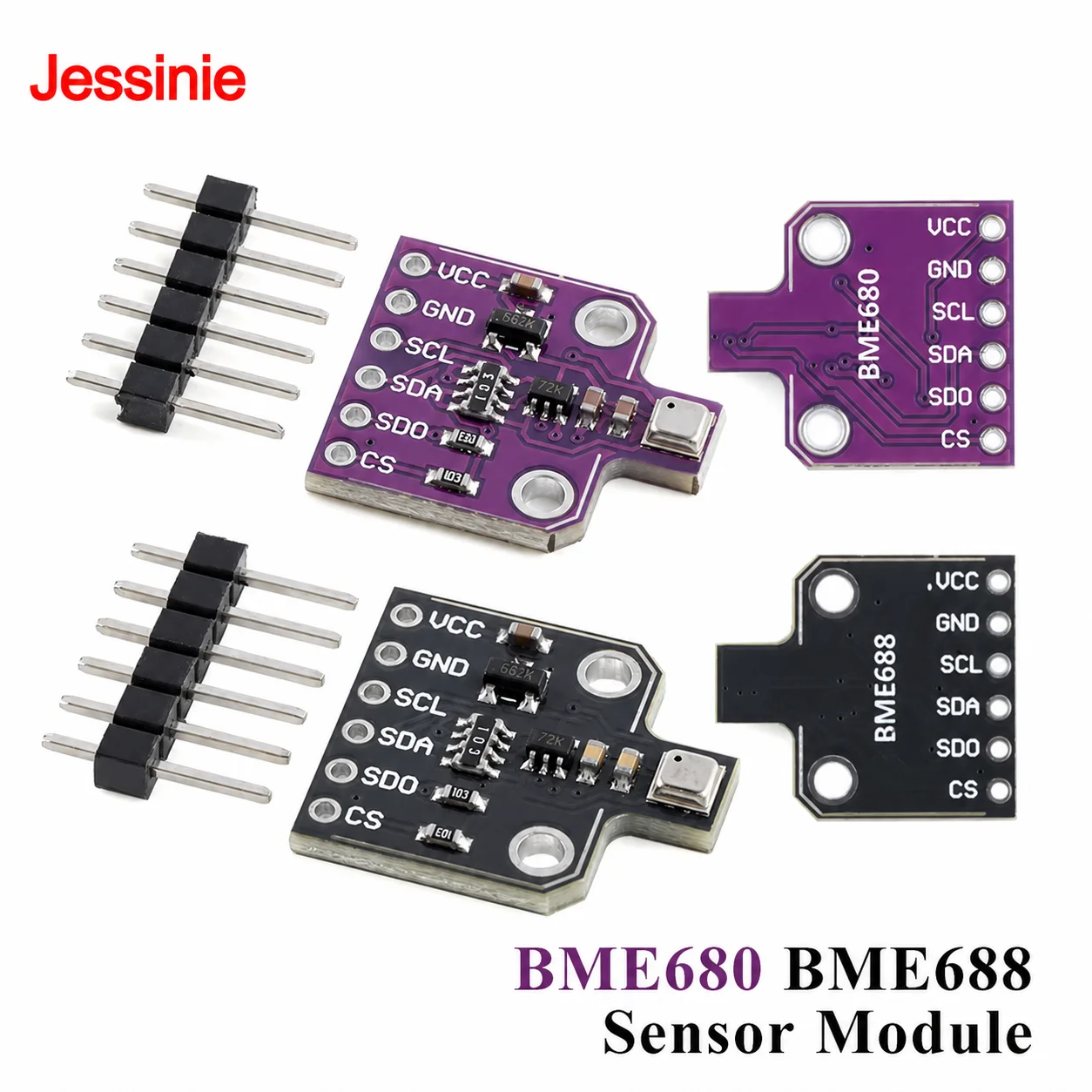 BME680 BME688 Módulo Sensor de Temperatura e Pressão de Umidade Alta Altitude Digital 4 em 1 Sensor MEMS com Gás de Alta Pr