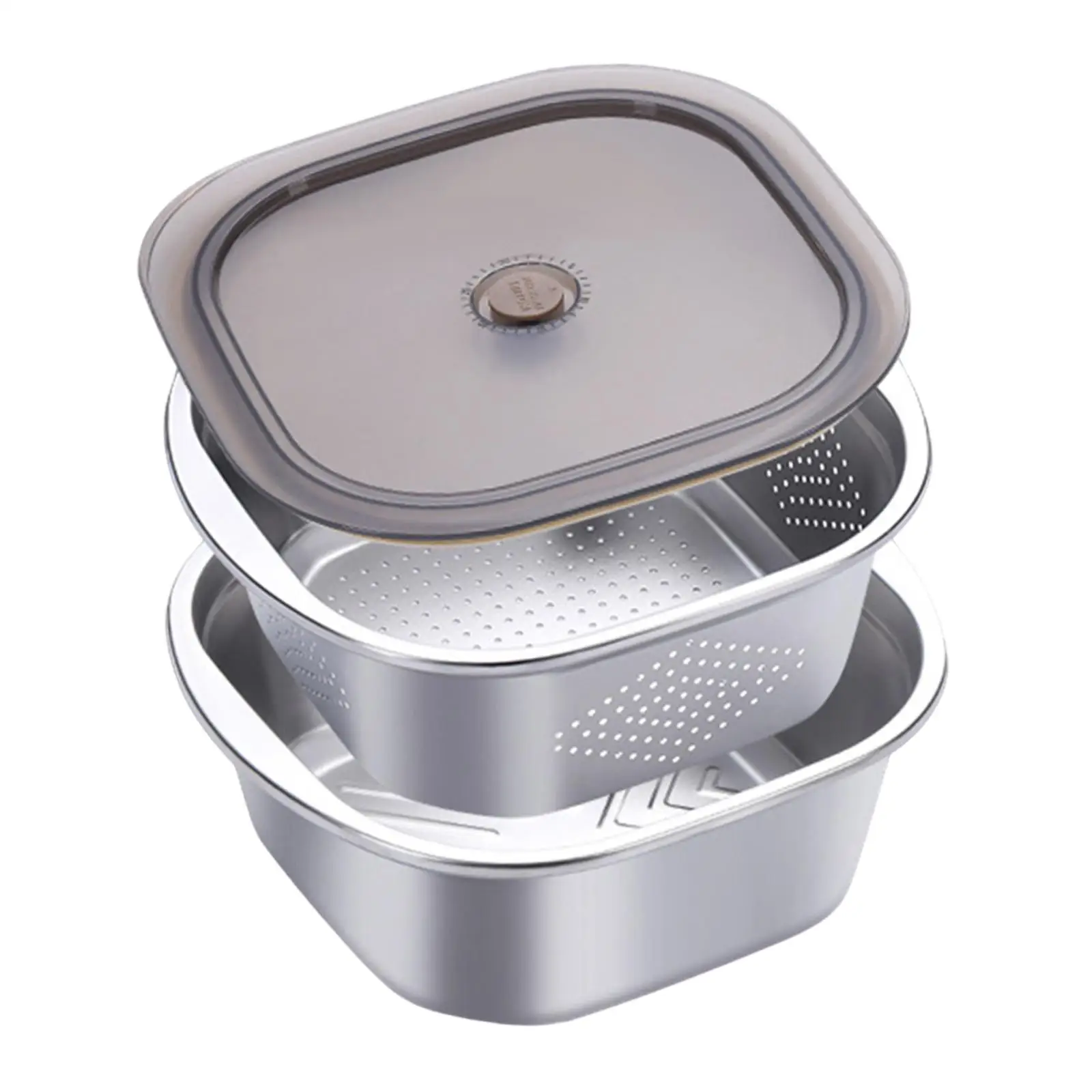 Stainless Steel Colander Bowl Set Food Storage Container for Grains Fruit