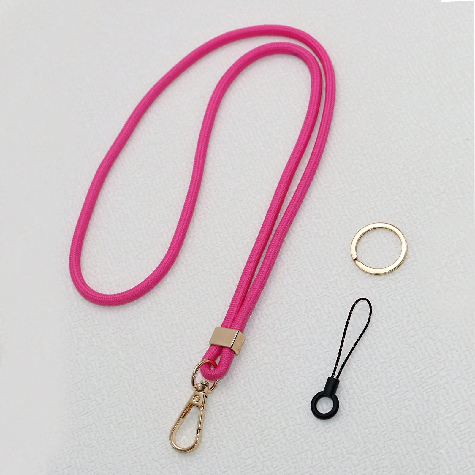 Universal Cell Phone Lanyard 6mm Polyester Fiber Crossbody Neck Strap Keychain Keys Anti-lost Lanyard Hanging Rope Key Ring