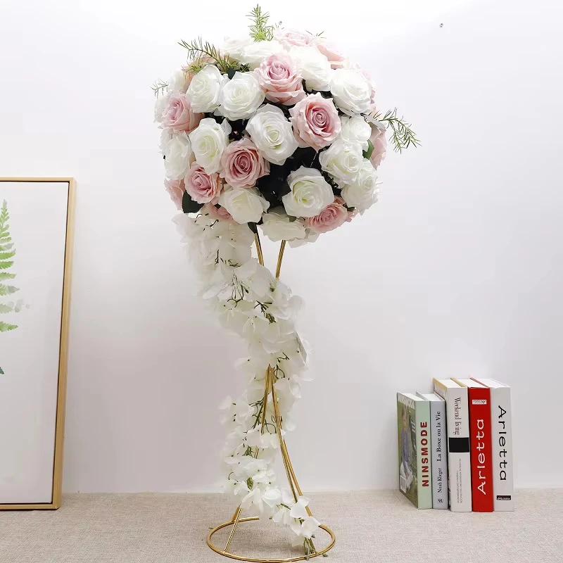 

Custom 30-80cm cloth rose hydrangea elegant white wedding artificial flower table ornament luxury decoration