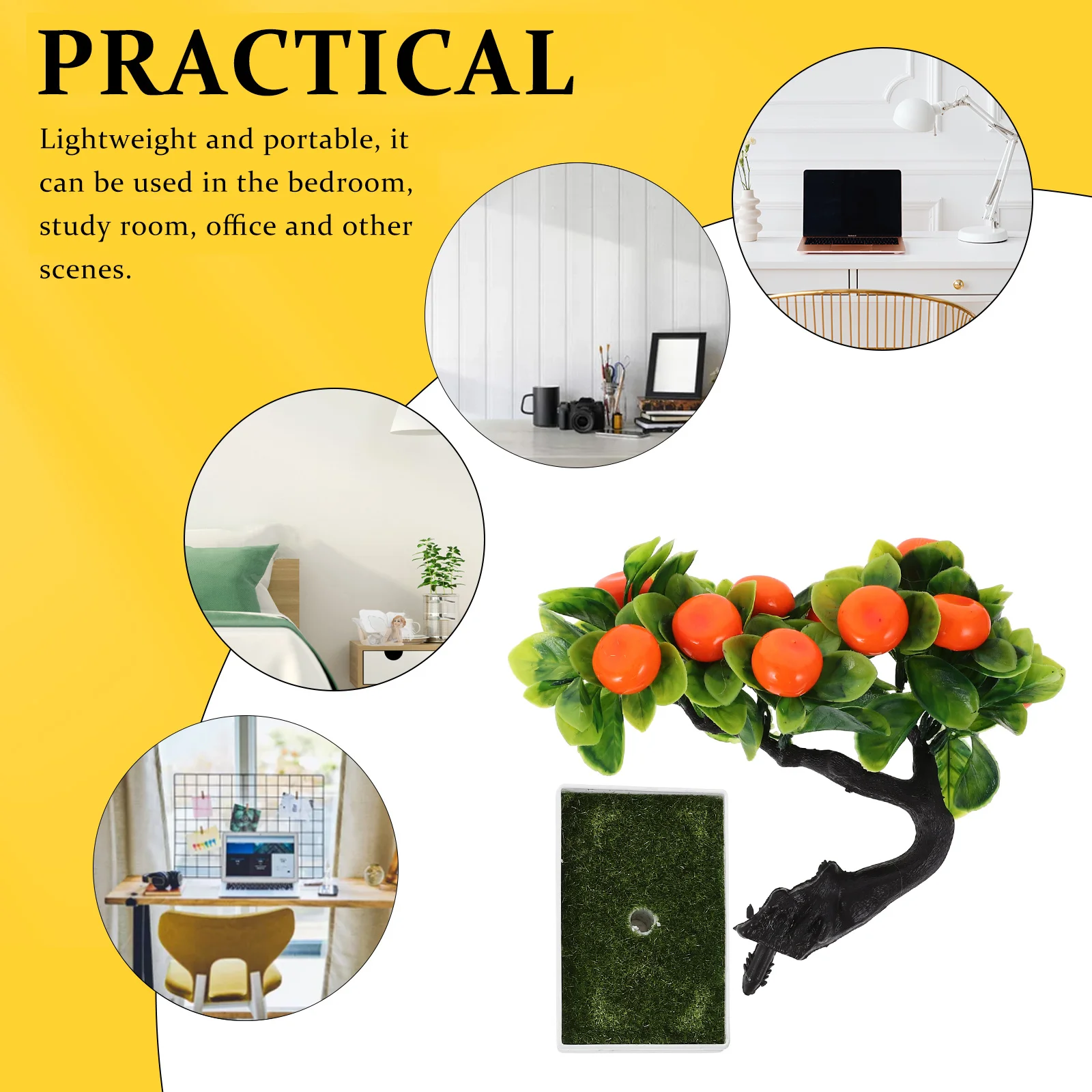 

Artificial Potted Plant Faux Plastic Bonsai Realistic Decorative Ornament for Living Room Office Shop Fake Plant Decor