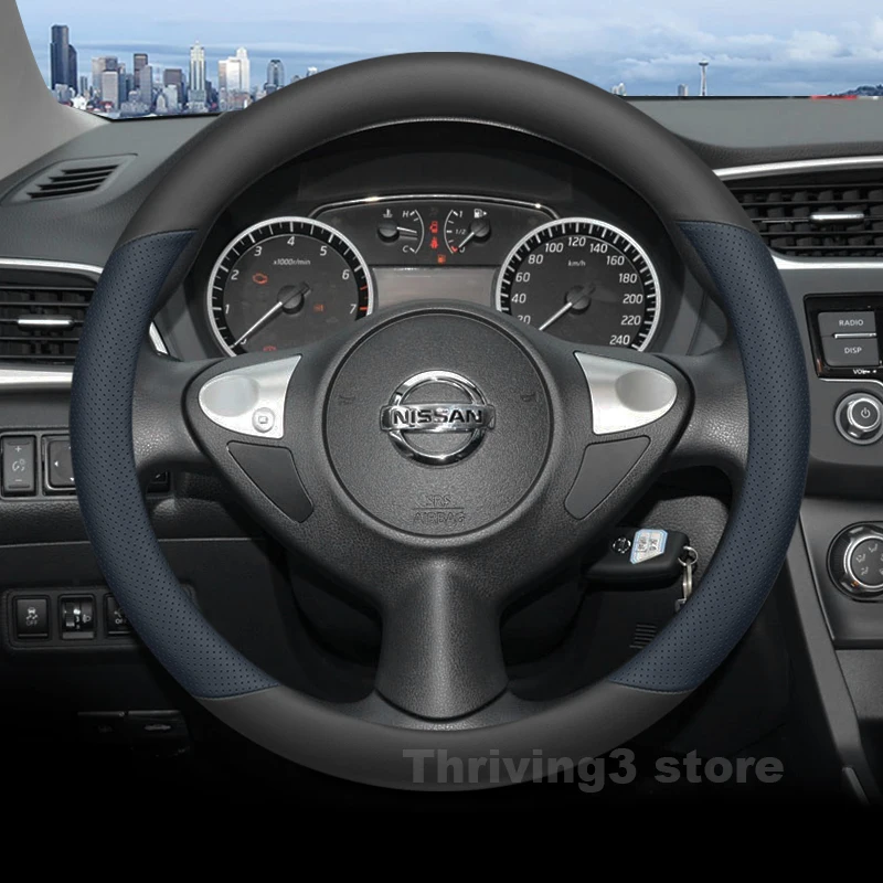 

Leather Car Steering Wheel Cover For Nissan NP300 Navara Frontier Sentra Juke Rogue Armada Sunny Auto interior Accessories 2026