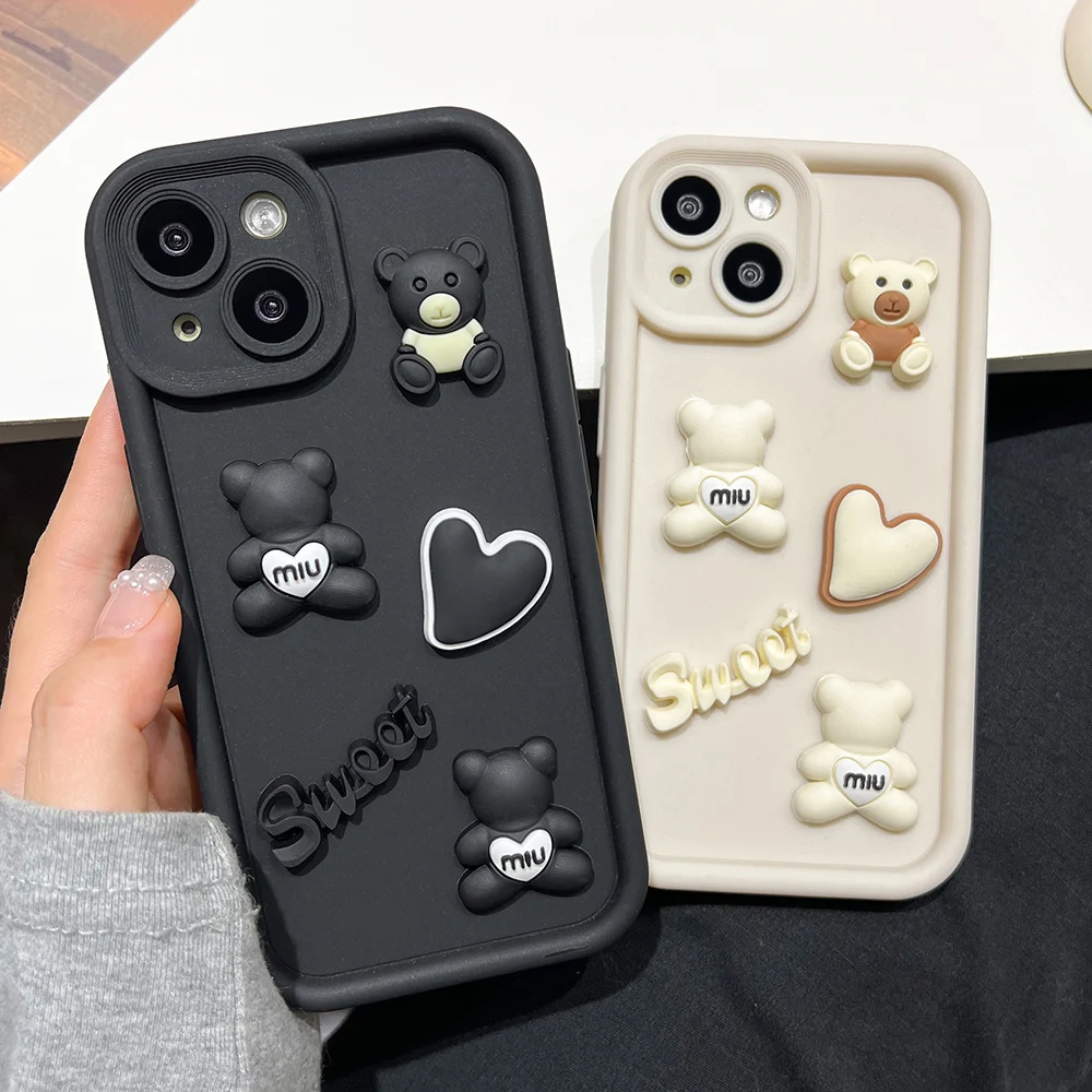 Cartoon Silicone Phone Cases For iPhone 16 15 Pro Max Cover 14 13 12 11 Pro 16 15 14 7 8 Plus X XS XR XS Max 7 8 SE Protective