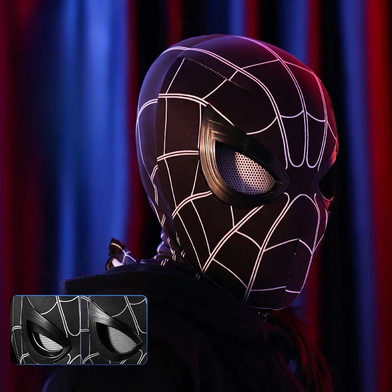 Spider-Man Remote-controlled Light-up Movable Hood Gwen Stacy Black Spider-Man Light-up Electric Mask Across The Universe Gift