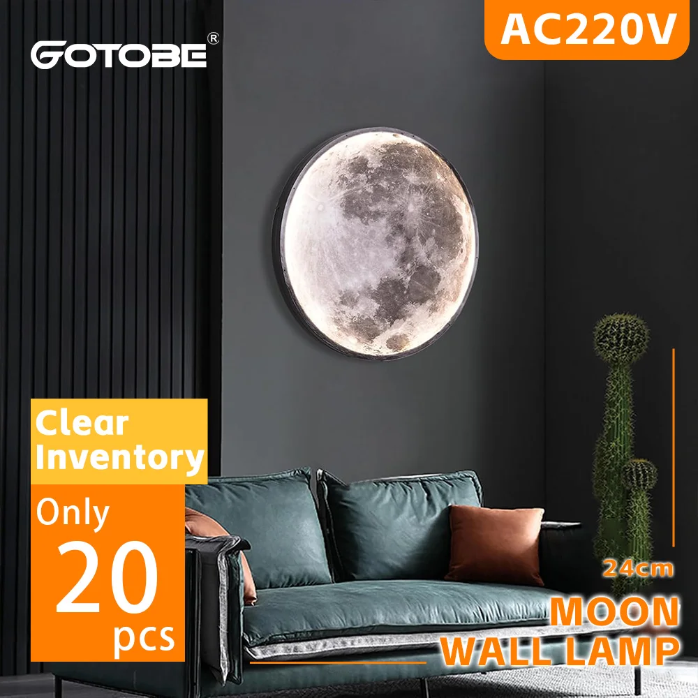 Modern 3D Moon Led Wall Lamp Living Room Background Light Home Decor Lamparas Bedroom Bedside Lighting Corridor Sconce Luminaire