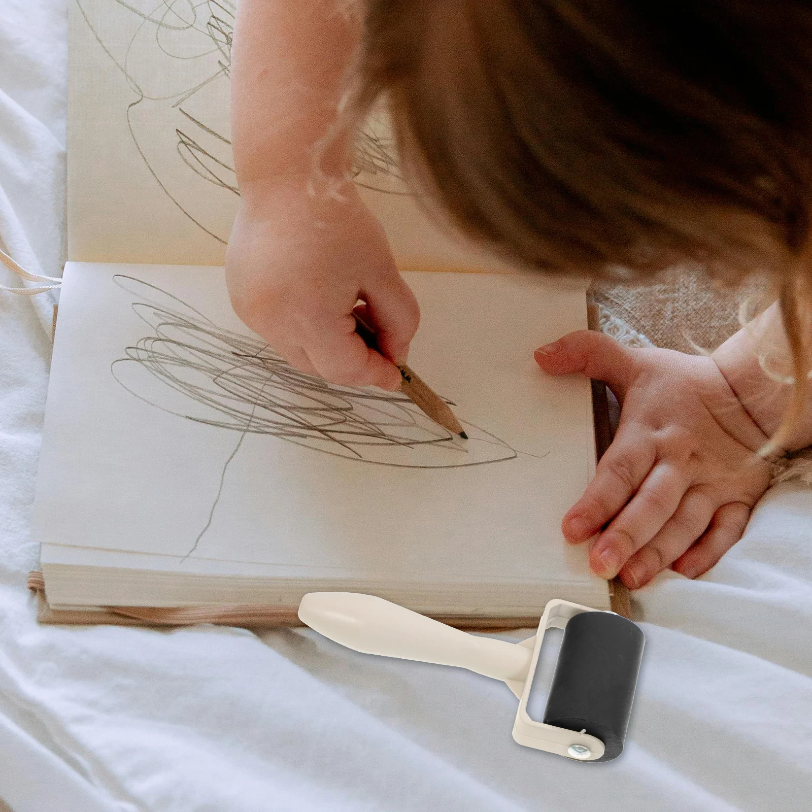 Strumento applicatore di inchiostro per incisione con rullo di gomma da 6 pezzi per la creazione di kit artistico di livello professionale per pittura su piastre di stampaggio