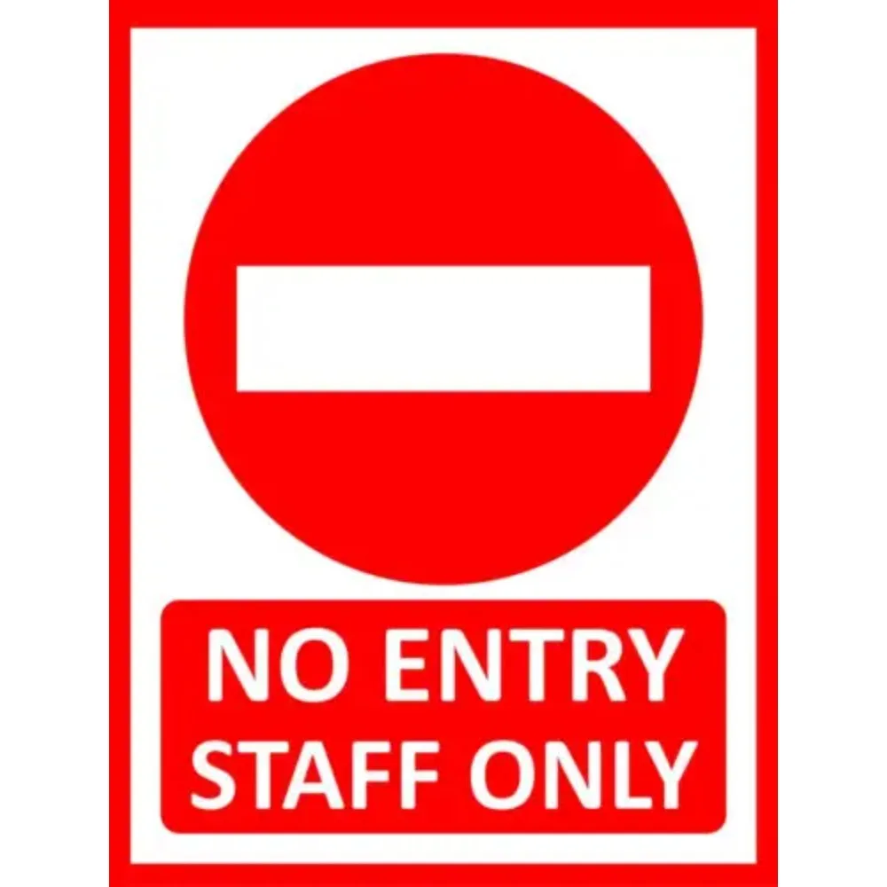 Vintage Metal Tin Sign No Entry Staff Only Warning Wall Art Decor For Shop Warehouse Office Decor
