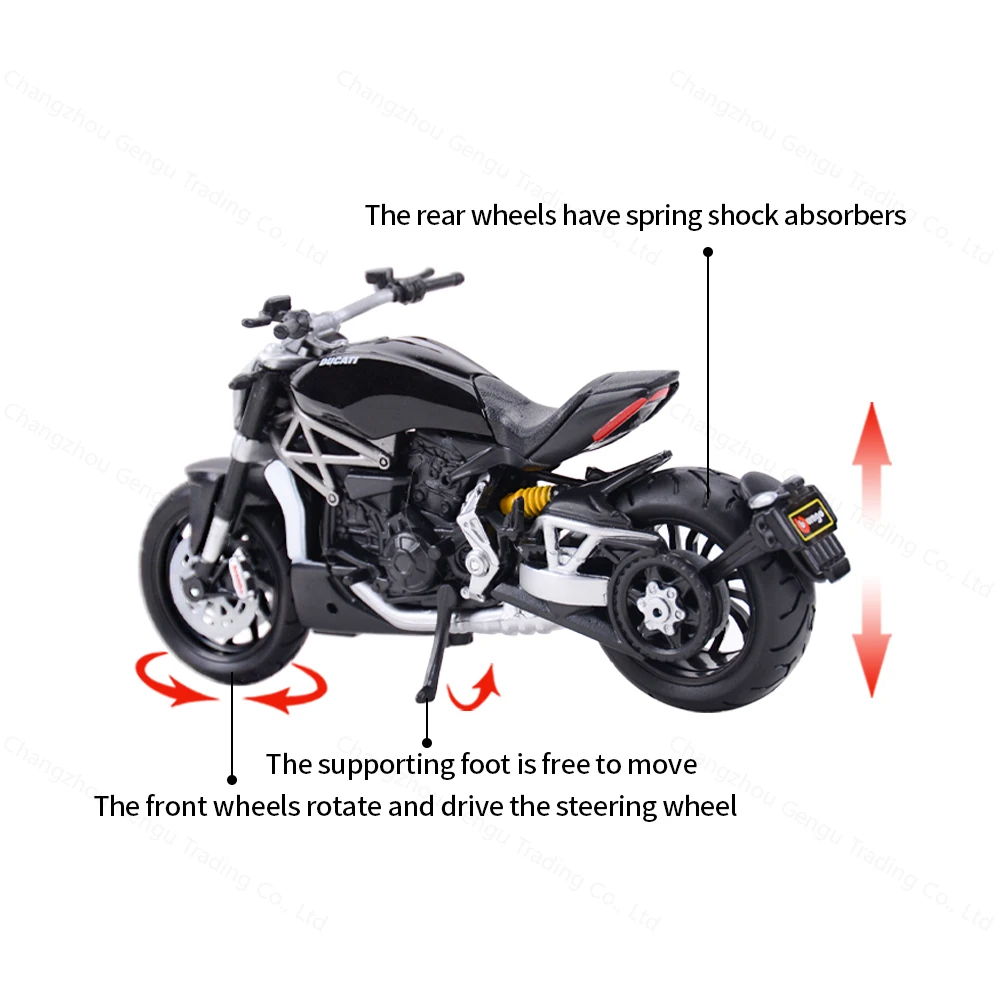 Bburago 1:18 2016 Ducati Xdiavel S Die Cast Vehicles Collectible Motorcycle Model Toys