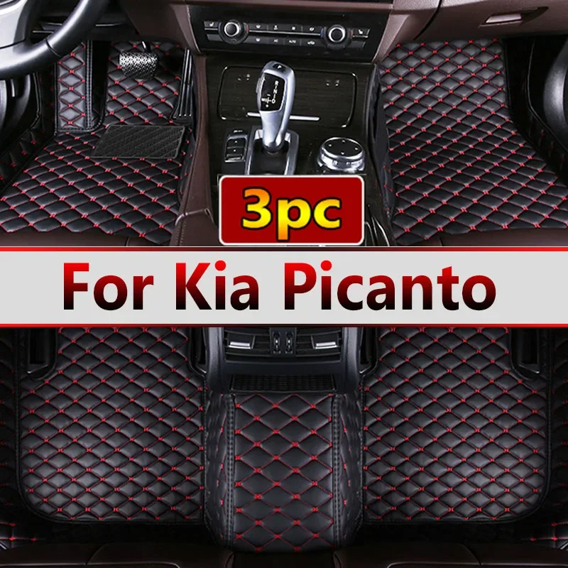 Car Mats Floor For Kia Picanto Morning Grand Eko Taxi JA 2017~2022 Waterproof Leather Mat Car Mats Tapis Voiture Car Accessories