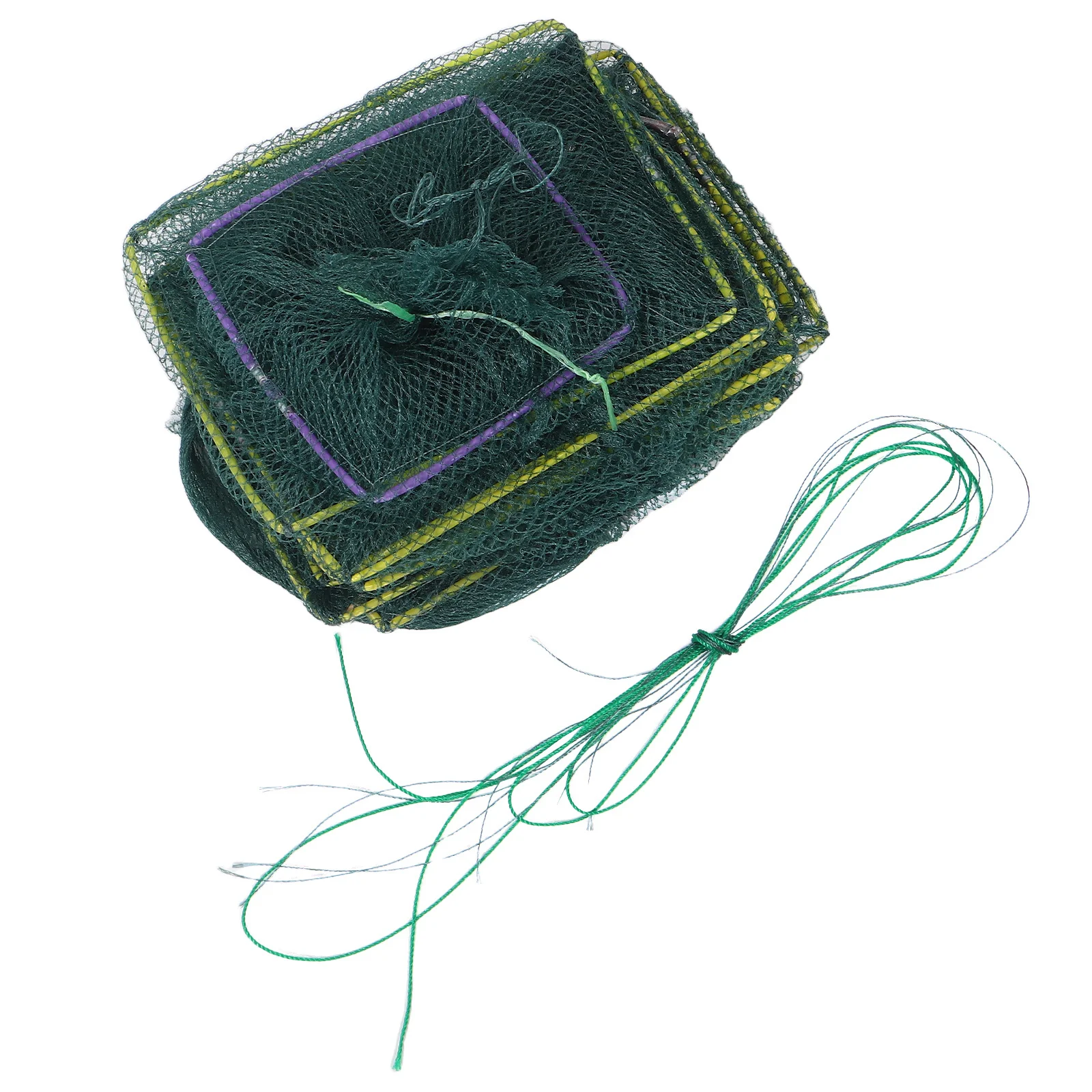 

Nylon Foldable Crawfish Cage Fishing Net Multi Layer Collapsible Fish Cage Basket for Shrimps Crayfish 2.6m 13 Sections 8 Holes