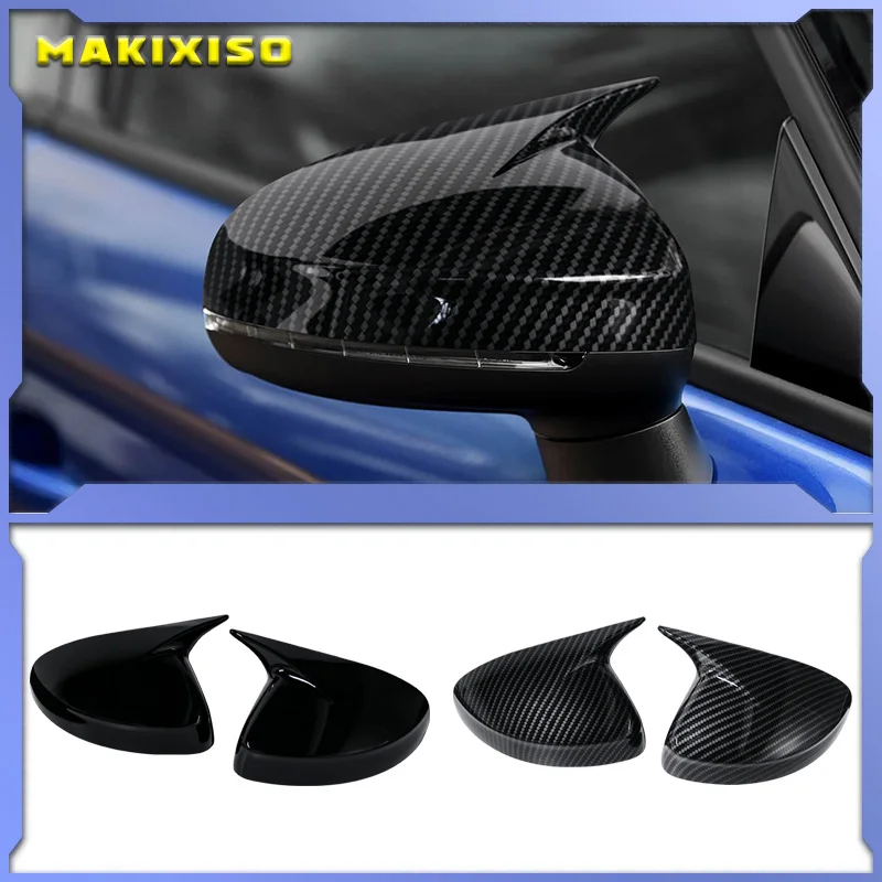 For Audi A1 2011-2014 2x Car Sticker Rearview Side Mirror Cover Wing Cap Exterior Case Trim Accessories Vehicle Decoration Parts