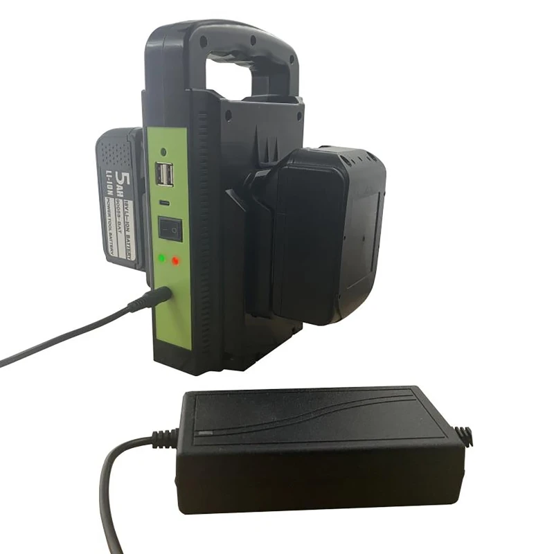 110/220V 150W 2-Channel Power Supply Inverter with Adapter Charger 24V/3A for Makita 18V Lithium Battery Power Bank Converter