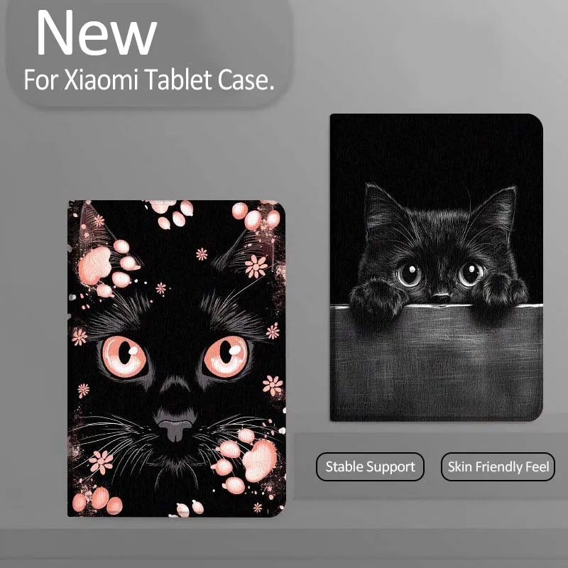 

Cartoon Black Cat Eyes Tablet Case For Xiaomi Redmi Mi Pad 4 5 6 7 8 K SE Mini Pro Plus Max 10.1 11.2 inch