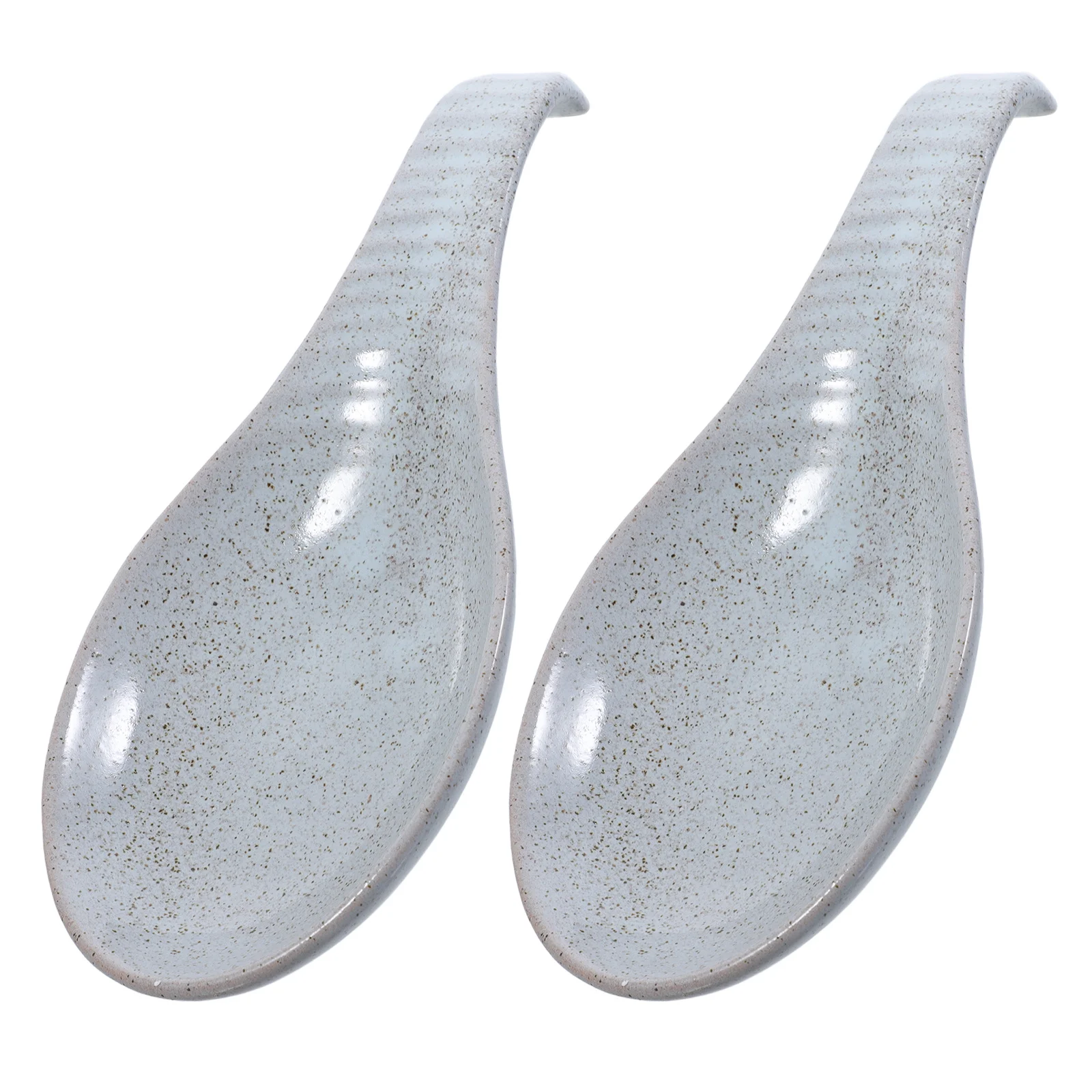

2Pcs Spoon Rest Ceramic Kitchen Utensil Holder European Style Vintage Countertop Organizer for Spatulas Ladles Soup Spoons Tea