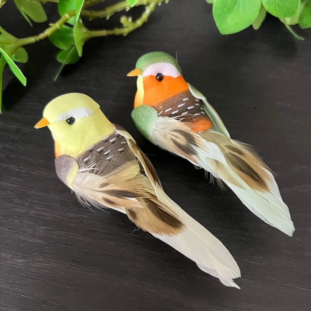 6/5pcs Garden Landscape Decor Simulation Birds Photography Props Colorful Foam Feathers Birds with Clip Home Decor