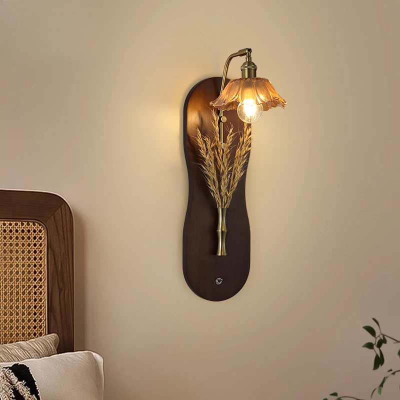

Nordic Retro Style Wall Lamp Fot Bedroom Bedside Lights Aisle Atmosphere Living Room Background Decoration Lighting Fixtures