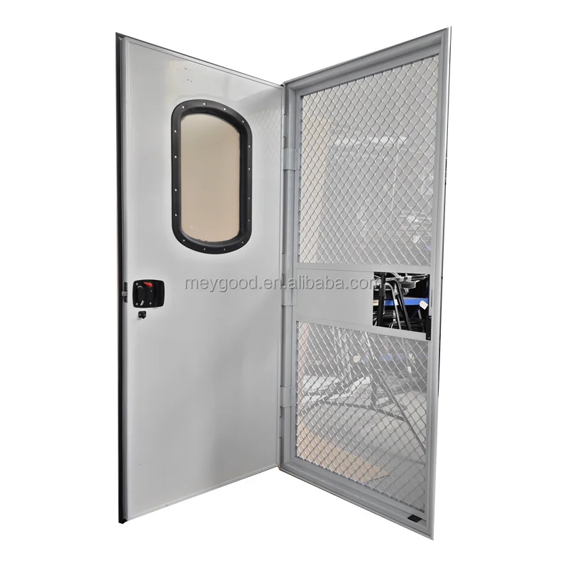 American Style Right Angle RV Door Aluminum Alloy Profile Single-swing Entry Doors For Motorhome Truck Trailer view 3