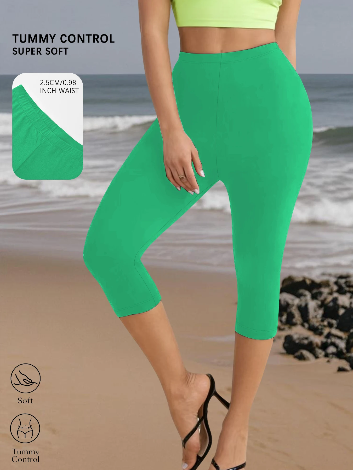 

Super Soft Capri Pants for Women No See Through Workout Running Yoga Athletic Leggings