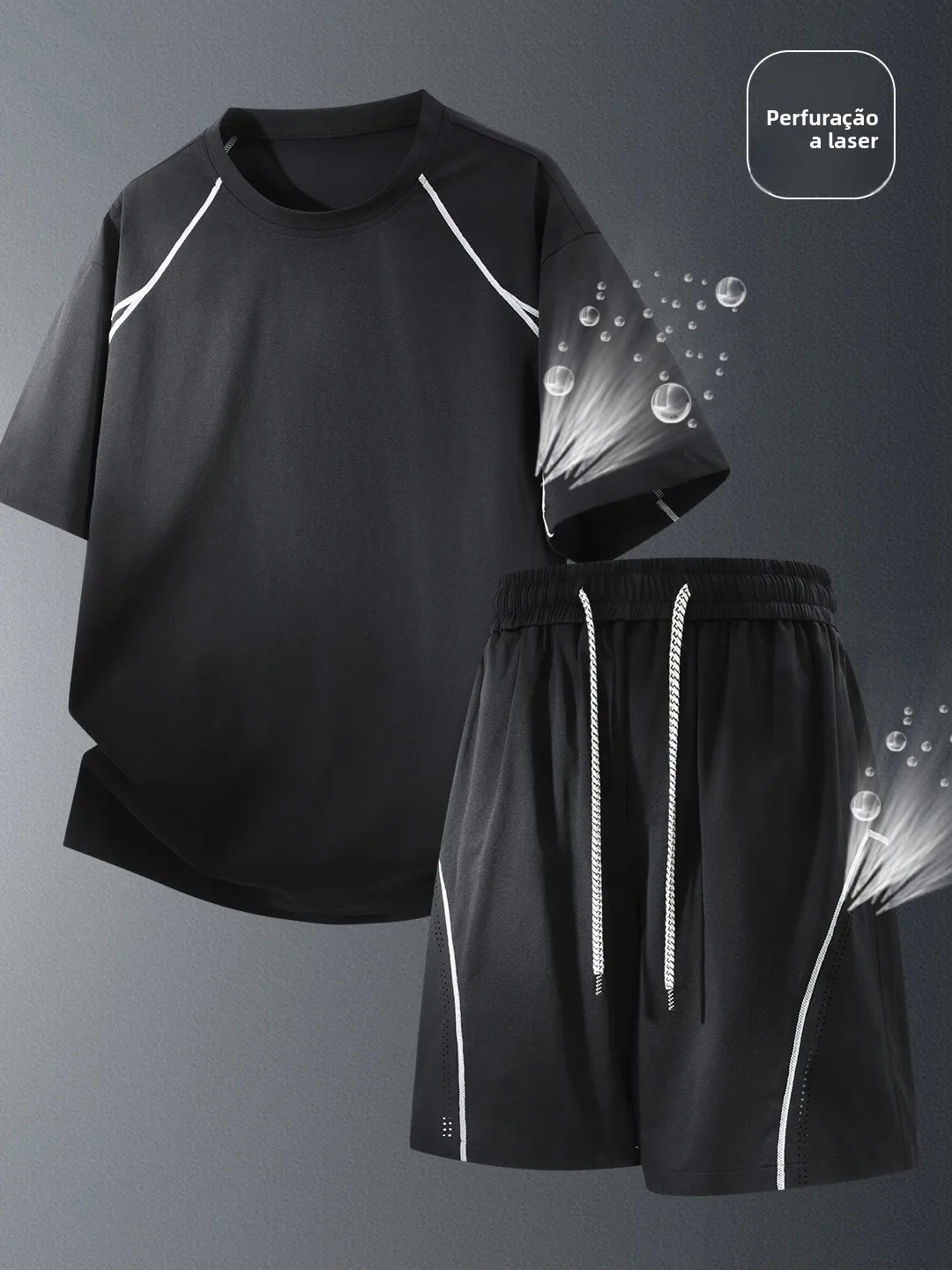 Conjunto de Camiseta de Manga Curta TUCANO Ice Silk para Homens, Roupas Casuais de Verão, Moda Jovem, Conjunto Completo, Tend...