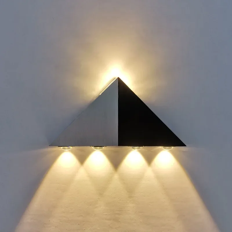 Triangle led wall lamp aluminum high power translucidus lamp night light project light