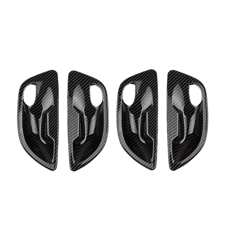 

4Pcs Car Interior Door Handle Bowl Cover Trim for BMW 5 Series F10 F11 F18 520 525 2011-2017 Carbon Fiber