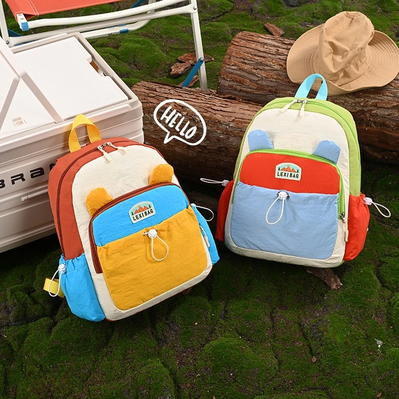 Cute Children's Backpacks Multi-Pocket Boys Girls Primary Schoolbag with Rabbit Ears Lightweight Soft Kids Backpacks Grade 1-2