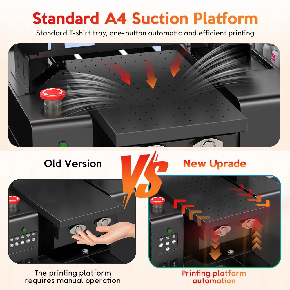 Printer DTG A4 6 Warna Langsung Ke Printer Garmen A4 Printer Datar Mesin Cetak T-Shirt untuk Pakaian T-Shirt Gelap dan Terang