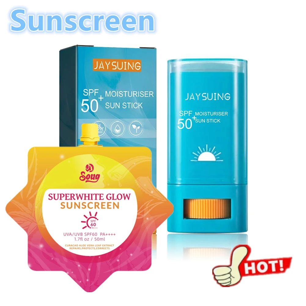 SP50+ Sunscreen Cream Isolation Sunblock Stick Body Whitening Protector Cream Sunscreen UV Concealer Moisturizing Skin Care