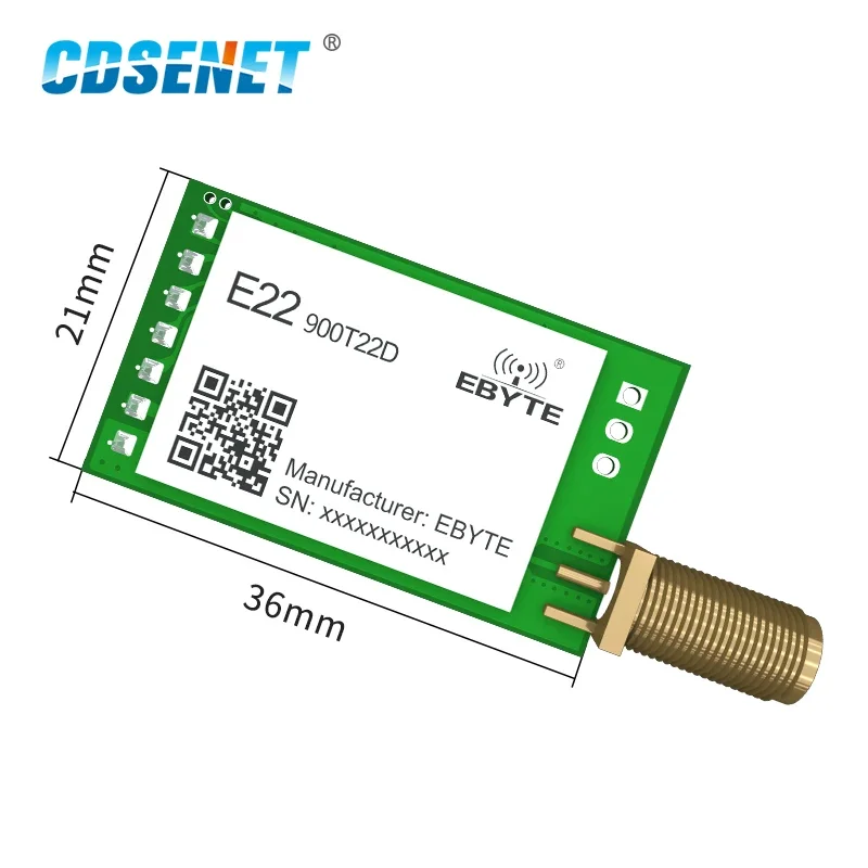 LoRa-módulo inalámbrico de larga distancia, transmisor y receptor de E22-900T22D, 915MHz, 868MHz, 22dBm, RF, SMA-K CDSENET