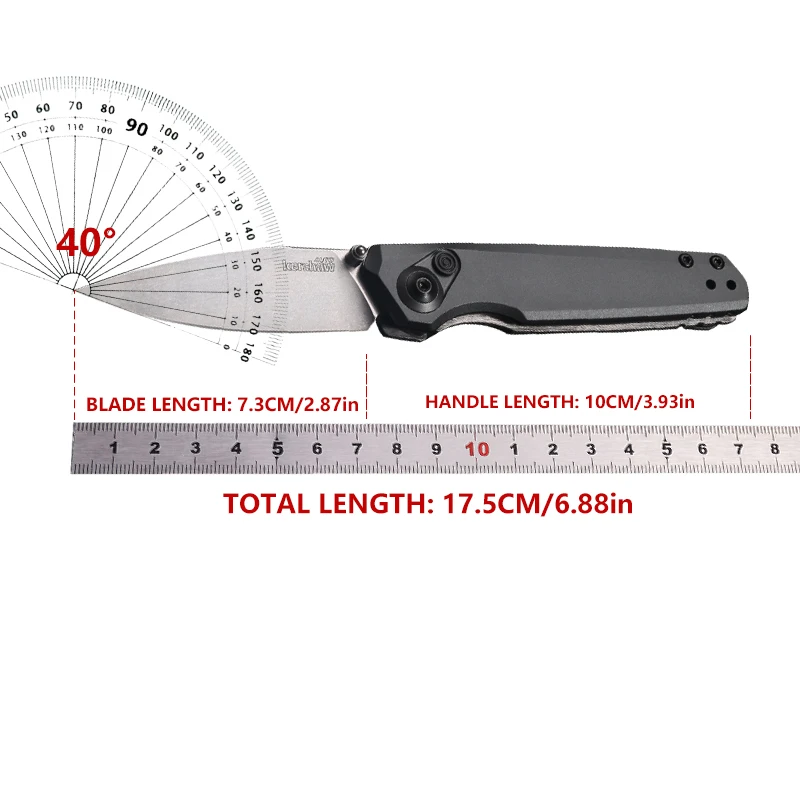 KS7551 Grey anodized aluminum - CPM-154 - full height grinding, double sided deep clamp, anodized aluminum frame