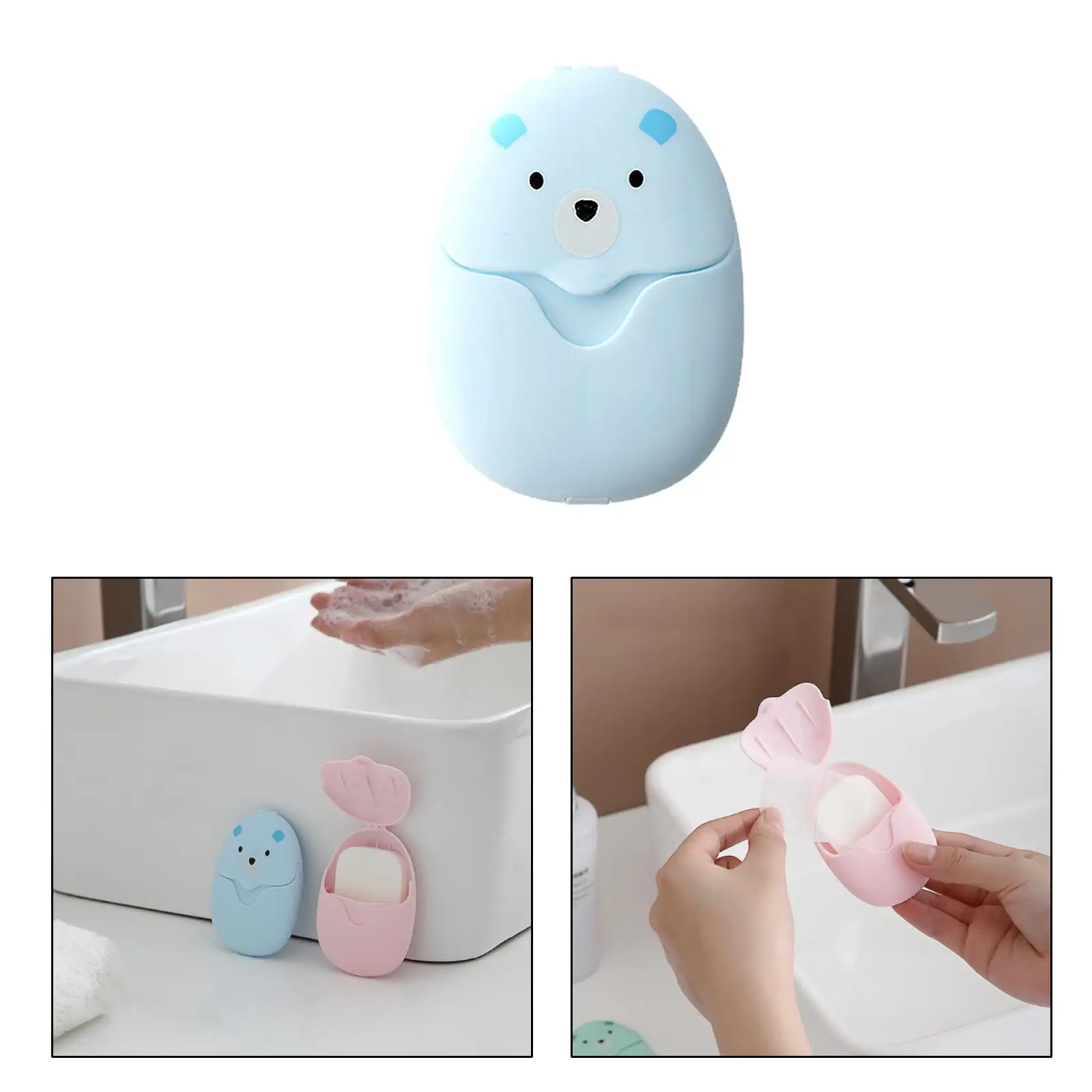 Sabão Folhas Perfumadas Descartável, Pequeno Box, Lavagem a Mão, Camping, 50Pcs