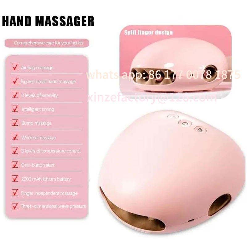 

Customizable Relaxation Treatments Beauty Premium Pneumatic Hand Massage Wireless Hand Massager Air Pressure Hot Compress