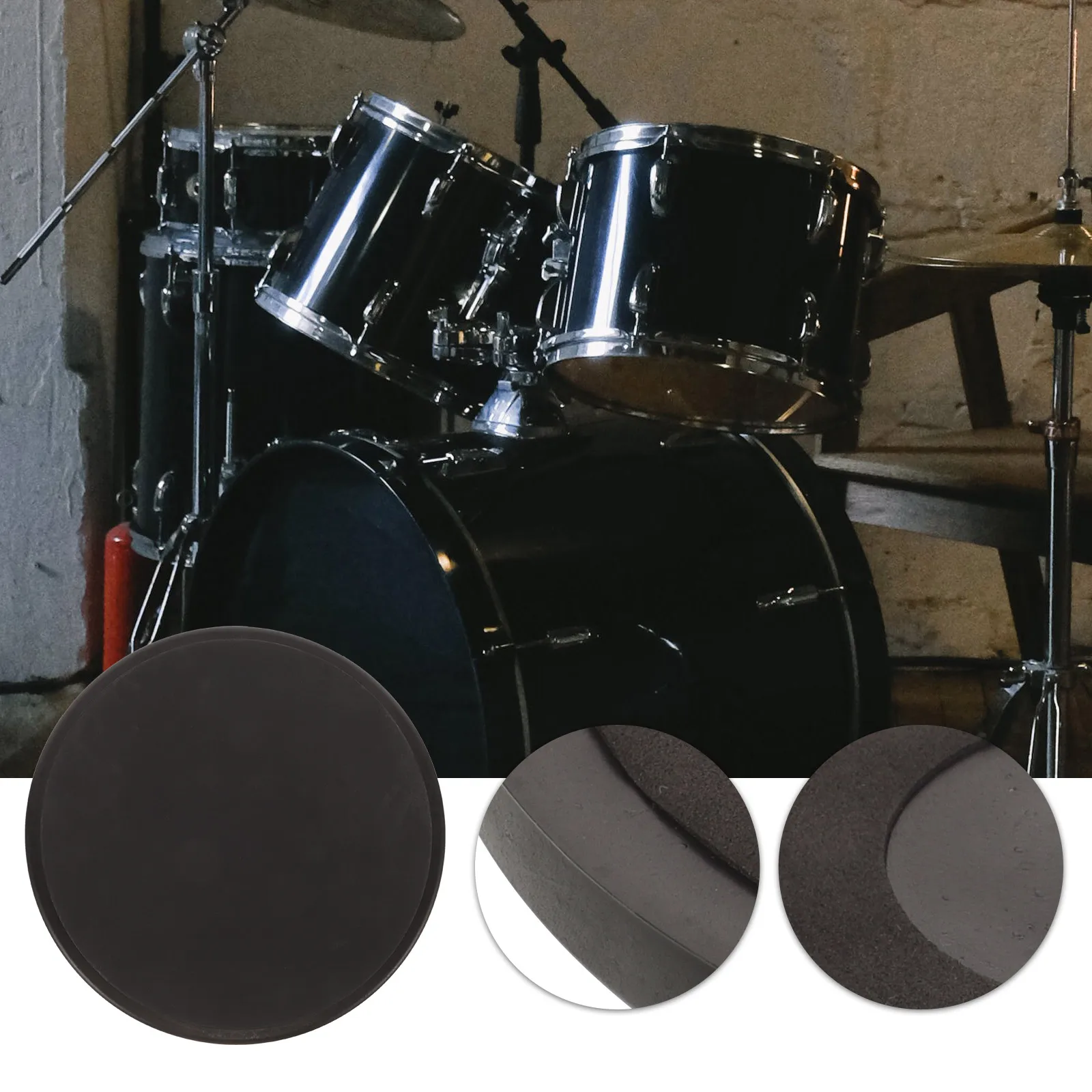 

Silent Drum Pad Pads Practice Mat Dampening Rubber Bass Mute Device Mats Dampener