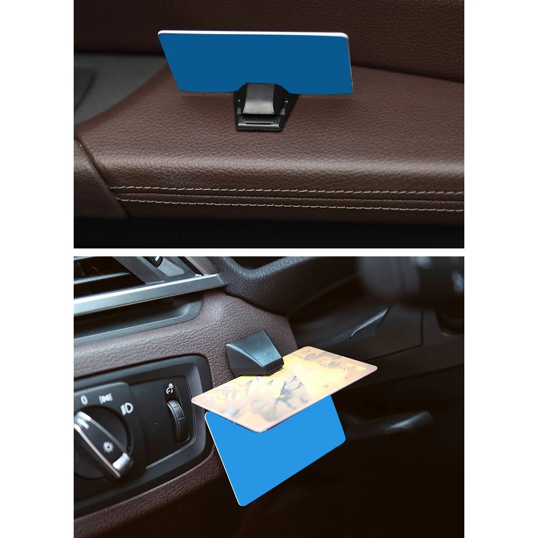 Multifunctional Card Ticket Holder Auto Car ID IC Clip Black Dashboard Door Adhesive Clips Car Styling Car Organization