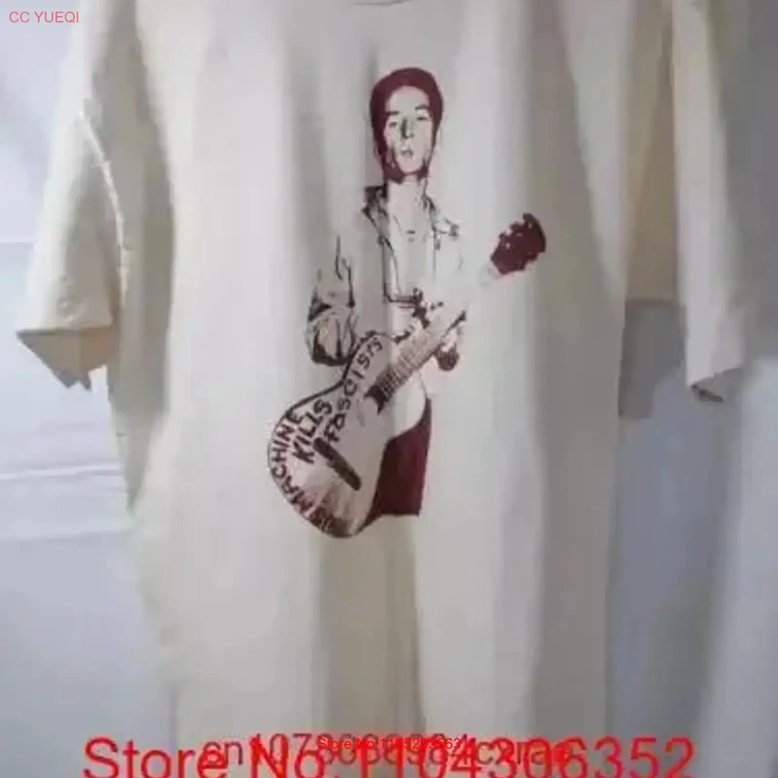Woodie Guthrie T shirt Size Large Billy Bragg Two Sided vintage Washed graphic Casual Stretched Soft fashion Slightly homme