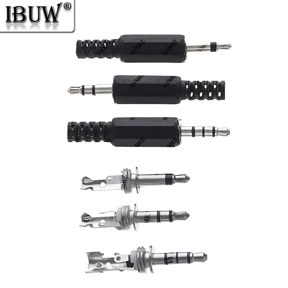 5PCS/lot 2 3 4 Section adapter connectors 3.5 Socket Type Audio Male Plug 3.5mm 1/8 